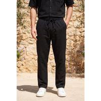 Calvert Tensel Pamuk Kumaş Çizgili Relaxed Fit Erkek Pantolon - Siyah