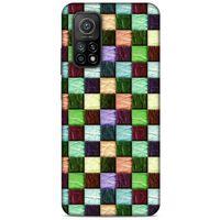 Xiaomi Mi 10T 5G Kılıf Patchwork (6) Silikon Kılıf Su Yeşili