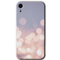 iPhone XR Kılıf HD Desen Baskılı Arka Kapak + Temperli Cam - Blur Lights