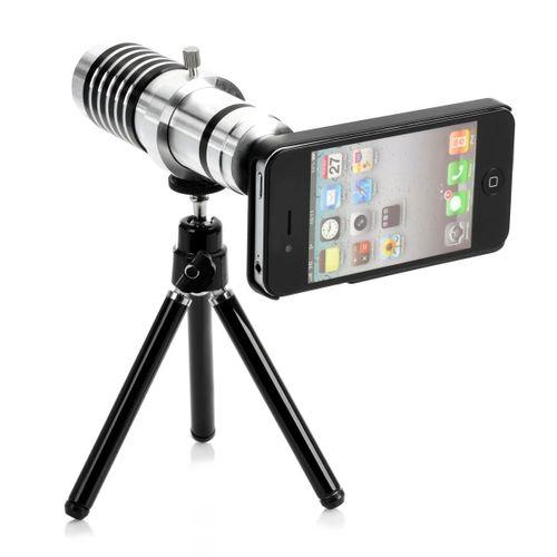 İphone5,5s,i̇phone4.4s Için Alüminyum 14x Optik Zoom Yakından Görüntü Çekme Dürbün