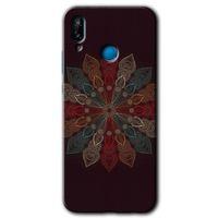 Huawei P20 Lite Kılıf HD Desen Baskılı Arka Kapak - Mandala Flower Wal + Kırılmaz Cam