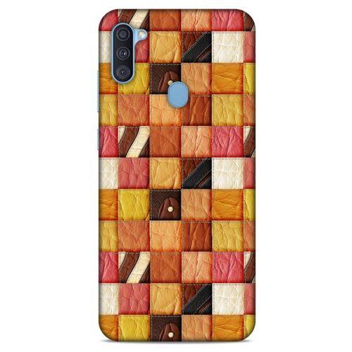 Samsung Galaxy A11 Kılıf Patchwork (2) Kabı Turuncu Sarı