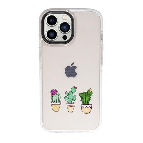 iPhone 13 Pro Üçlü Kaktüs Candy Bumper Darbe Emci Silikonlu Telefon Kılıfı