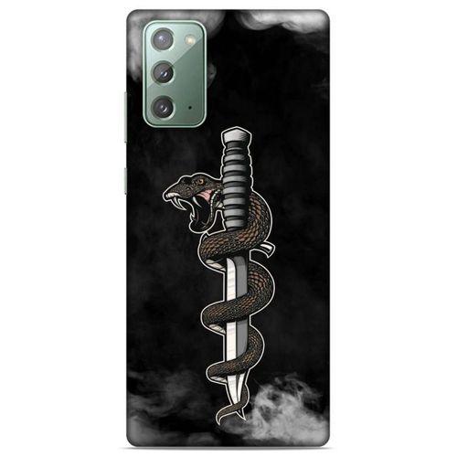 Lopard Samsung Galaxy Note 20 Uyumlu Kılıf Tattoo's (11) Tam Koruma Yılan Dövmesi
