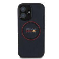 Apple iPhone 16 Plus Kılıf Redbull Orjinal Lisanslı M-safe Şarj Özellikli Kırmızı Halka ve Logo Kabartmalı PU Deri Kapak