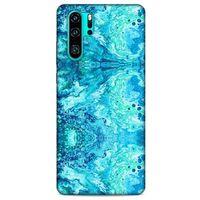 Mermer Desenli (36) Tema Glitter Kılıf Deniz Mavisi Huawei P30 Pro Kılıf