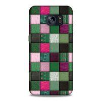 Samsung Galaxy S7 Edge Kılıf Patchwork (34) Slim Armor Kılıf Yeşil Fuşya