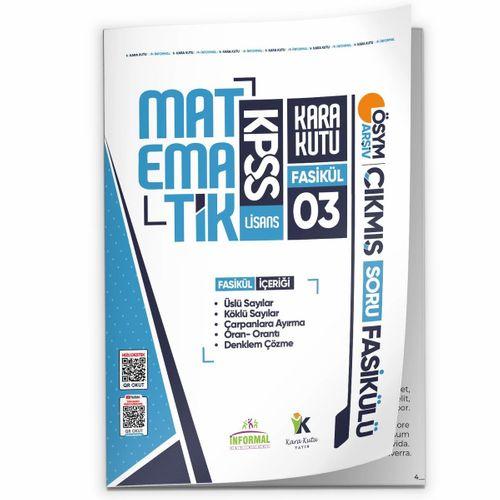 2026 KPSS Matematik Kara Kutu 3 Fasikül ÖSYM Çıkmış Soru ÜSLÜ-KÖKLÜ SAYILAR-DENKLEM ÇÖZME ModülerSet