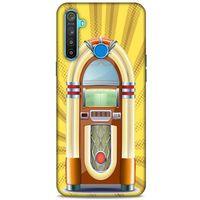 Retro (45) Desen Liquid Air Kılıf Renkli Oppo Realme 5i Kılıf