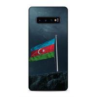Samsung Galaxy S10 Plus Uyumlu Kılıf Azarbaijan (27) Tasarımlı Kılıf Mavi Beyaz