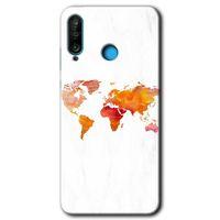 Huawei P30 Lite Kılıf HD Desen Baskılı Arka Kapak - Dünya Haritası