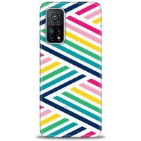Xiaomi Mi 10T Pro Kılıf HD Baskılı Kılıf - Renkli Çubuklar + Tam Ekran Koruyucu