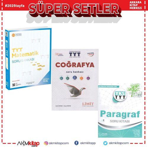 TYT Limit Coğrafya Üç Dört Beş Matematik Palme Paragraf soru Bankası 3 Kitap Set