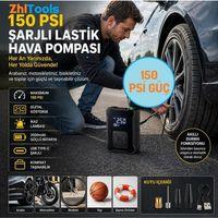 Zhltools Şarjlı Hava Kompreserü İkaz Lambalı Oto Lastik Pompa 150 Psi
