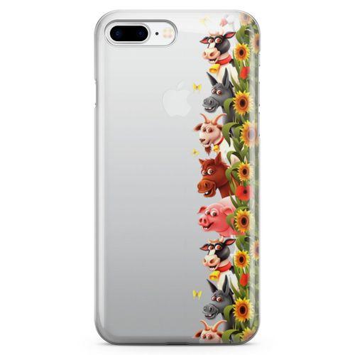 Apple iPhone 8 Plus Kılıf Keçi At Eşek Arka Kapak Koruma Desenli Full Koruyucu