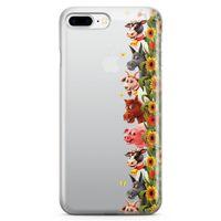 Apple iPhone 8 Plus Kılıf Keçi At Eşek Arka Kapak Koruma Desenli Full Koruyucu
