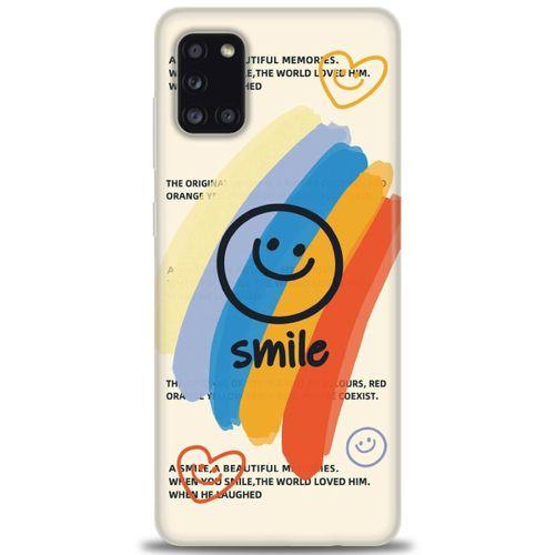 Samsung Galaxy A31 Kılıf HD Baskılı Kılıf - Smile + Tam Ekran Koruyucu