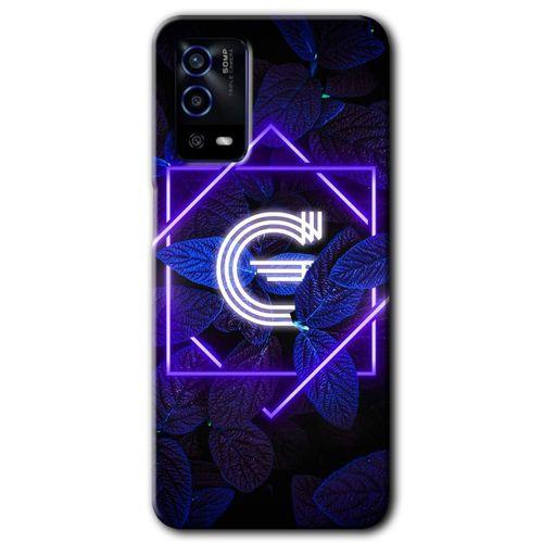 OPPO Oppo A55 Kılıf HD Desen Baskılı Arka Kapak - Dark Neon Yaprak G Harfi