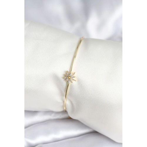 Yıldız Figürlü Gold Renk Pirinç Kadın Bileklik