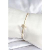 Yıldız Figürlü Gold Renk Pirinç Kadın Bileklik