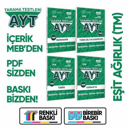 2026 YKS-AYT MEBİ-OGM 4lü Tüm Dersler Özgün Tarama Eşit Ağırlık (TM) Test Kitabı BASKI ÜCRETİ