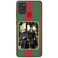Samsung Galaxy A21s Kılıf Atatürk (22) Tam Koruma Kılıfı Yeşil Kırmızı