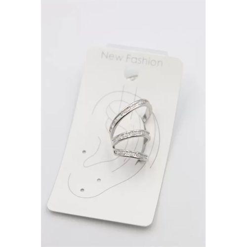 Taşlı Kıkırdak Küpe - Gümüş