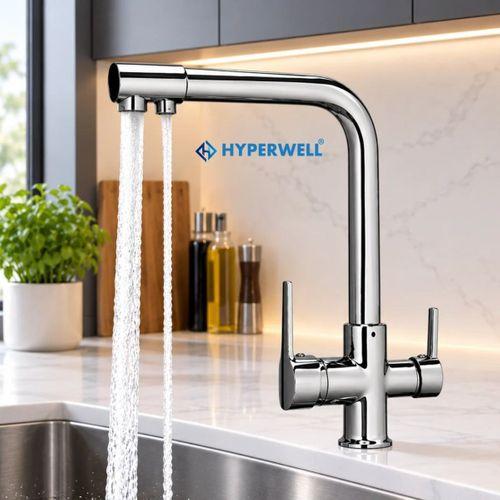 Hyperwell 3 Girişli Mutfak Bataryası - 3 Yollu Musluk 3 Fonksiyonlu Musluk - Sıcak, Soğuk, Arıtma