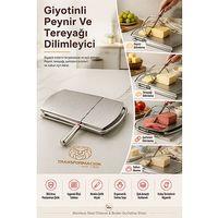 Giyotin Peynir Dilimleyici Izgaralı Sabun Kesici Manuel Şarküteri Tereyağı Salam Dilimleme Aparatı Paslanmaz Çelik 304 İnox 723423