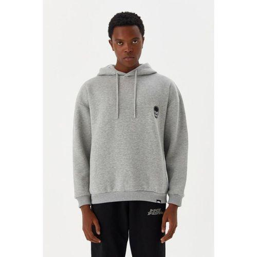 No Fear Erkek Sweatshirt Kapüşonlu Gri M500241