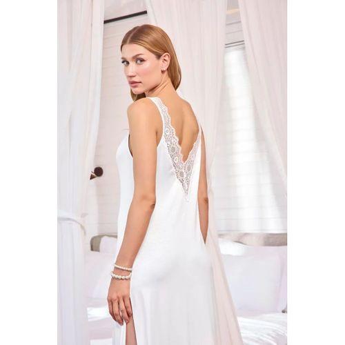 Göğüs Ve Sırt Dekolteli Dantelli Ve Yırtmaçlı Gecelik