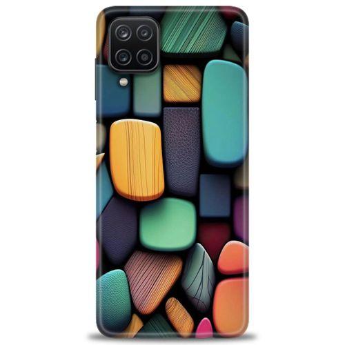 Samsung Galaxy M12 Kılıf HD Baskılı Kılıf - Renkli Taşlar + Tam Ekran Koruyucu