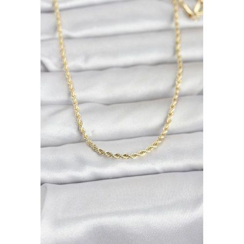 CM 14K Gold Renk Burgu Model Zincirli 60 cm Kadın Kolye