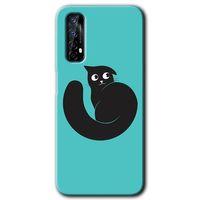MRCİLETİSİM Realme 7 Kılıf HD Desen Baskılı Arka Kapak + Temperli Cam - Cat Vector