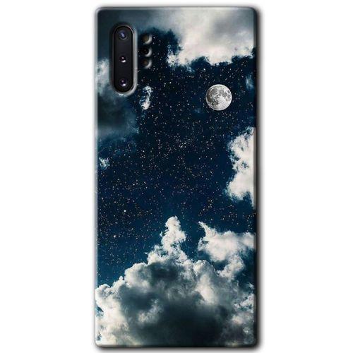 Potkal Hediye Fabrikası Samsung Galaxy Note 10 Plus Kılıf HD Desen Baskılı Arka Kapak - Gece Gökyüzü