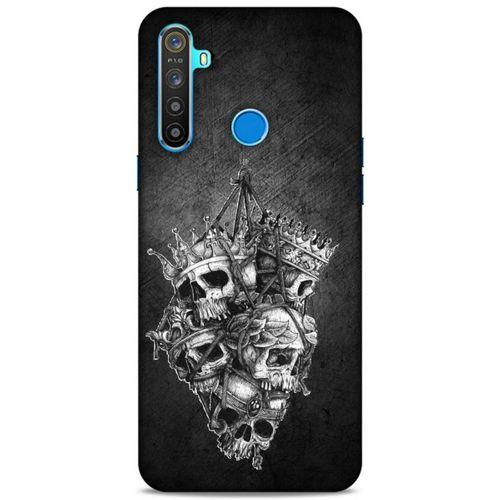 Lopard Oppo Realme 5i Uyumlu Kılıf Tattoo's (47) Crystal Flex Kılıf Kafatasları