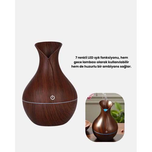 Ahşap Desenli 130 Ml Aromaterapi Difüzör Sessiz Ve Usb Bağlantılı