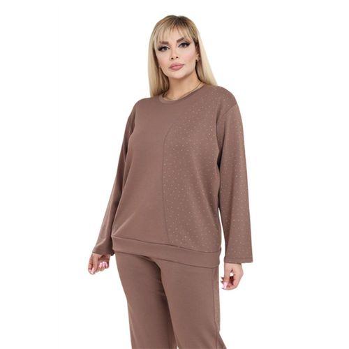 Melsay Butik Vizon Yarım Garni Taşlı Kadın Eşofman Takımı