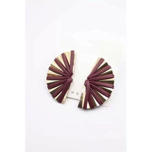 Derili Küpe - Bordo