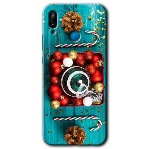 Huawei P20 Lite Kılıf Baskılı Kapak - Aurora + 5D Tam Kaplayan Cam