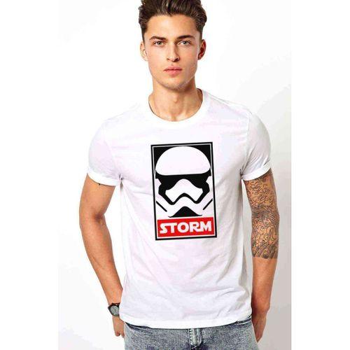 Storm Baskılı Beyaz Erkek Tshirt