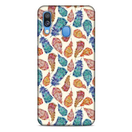 Samsung Galaxy A40 Kılıf Desenli Özel Seri Tüyler (36) Glitter Kılıf