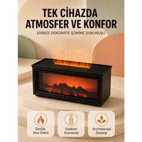 Alev Efektli Hava Nemlendirici Aromaterapi Difüzörü Uzaktan Kumandalı 250 Ml