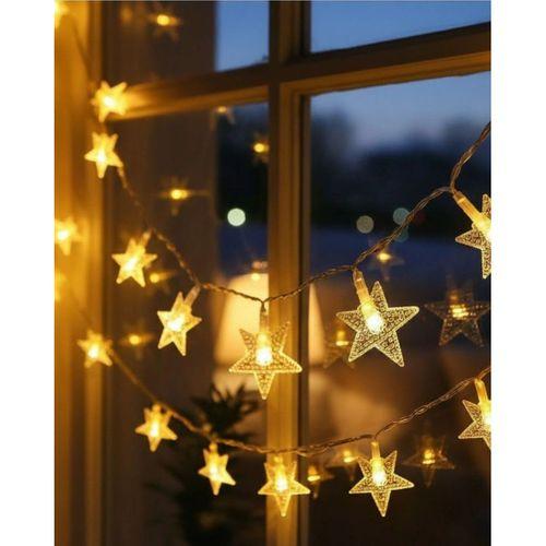 Günışığı Beyaz Yıldız Işık Zinciri 5 Metre Enerji Tasarruflu Dekor