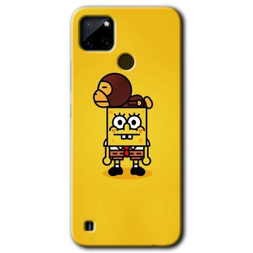 Realme C21 Kılıf Baskılı Arka Kapak - Sünger Bob +Tam Ekran Koruyucu