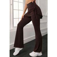 Kadın Yüksek Belli Yandan Büzgülü Paçaya Doğru Geniş Dalgıç Tayt