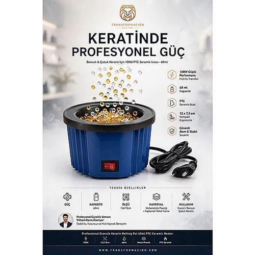 Profesyonel Granül Keratin Eritme Kazanı Boncuk ve Çubuk Keratin Isıtıcı PTC Seramik Ocak 60 ml Kapasiteli 720565