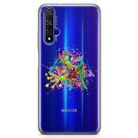 Honor View 20 Kılıf Suluboya Afiş Arka Kapak Koruma Desenli Full Koruyucu