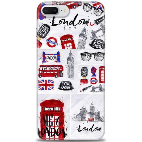 iPhone 7 Plus Kılıf HD Baskılı Kılıf - London Set + Tam Ekran Koruyucu