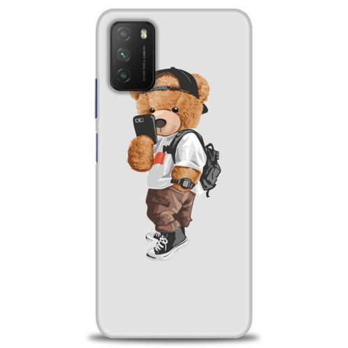 Xiaomi Poco M3 Kılıf HD Baskılı Kılıf - Teddy Bear Cool + Tam Ekran Koruyucu